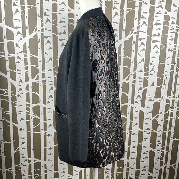 NWT Chico’s Animal Woven Back Cardigan Sweater M Petite - Picture 9 of 9